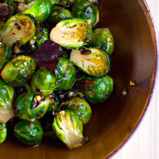 Crispy Roasted Brussels Sprouts Drizzled with Balsamic Glaze