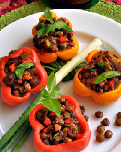 Flavorful Mushroom & Lentil Stuffed Mini Peppers Delight