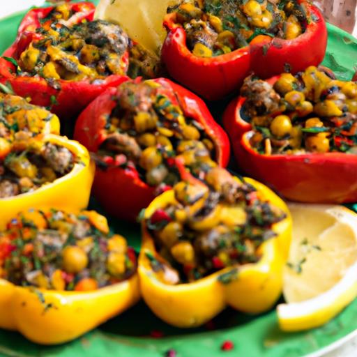 Flavorful Mushroom & Lentil Stuffed Mini Peppers‌ Delight