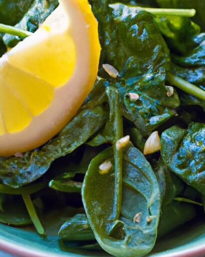 Zesty Spinach Side Salad with Refreshing Lemon Dressing