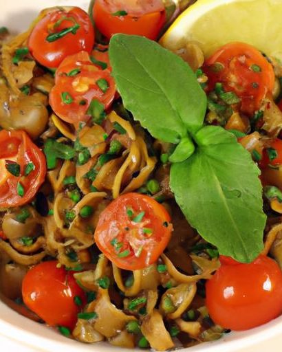 Nutritious Lentil Pasta with Fresh Pesto & Cherry Tomatoes