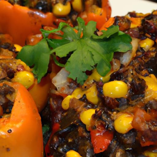 Colorful Black Bean & Corn Stuffed Peppers Recipe Unveiled